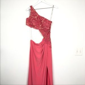 SHERRI HILL ONE SHOULDER PROM DRESS